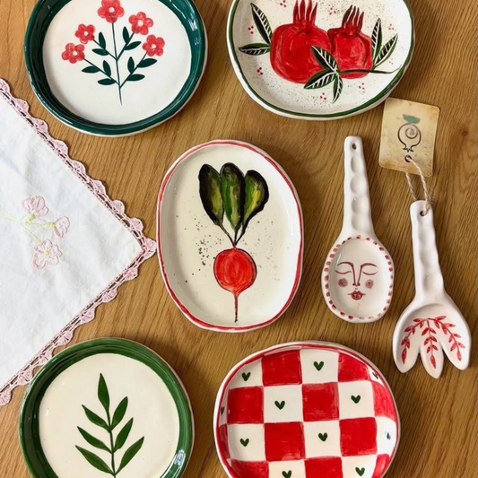 Handbemaltes Keramik Küchenset