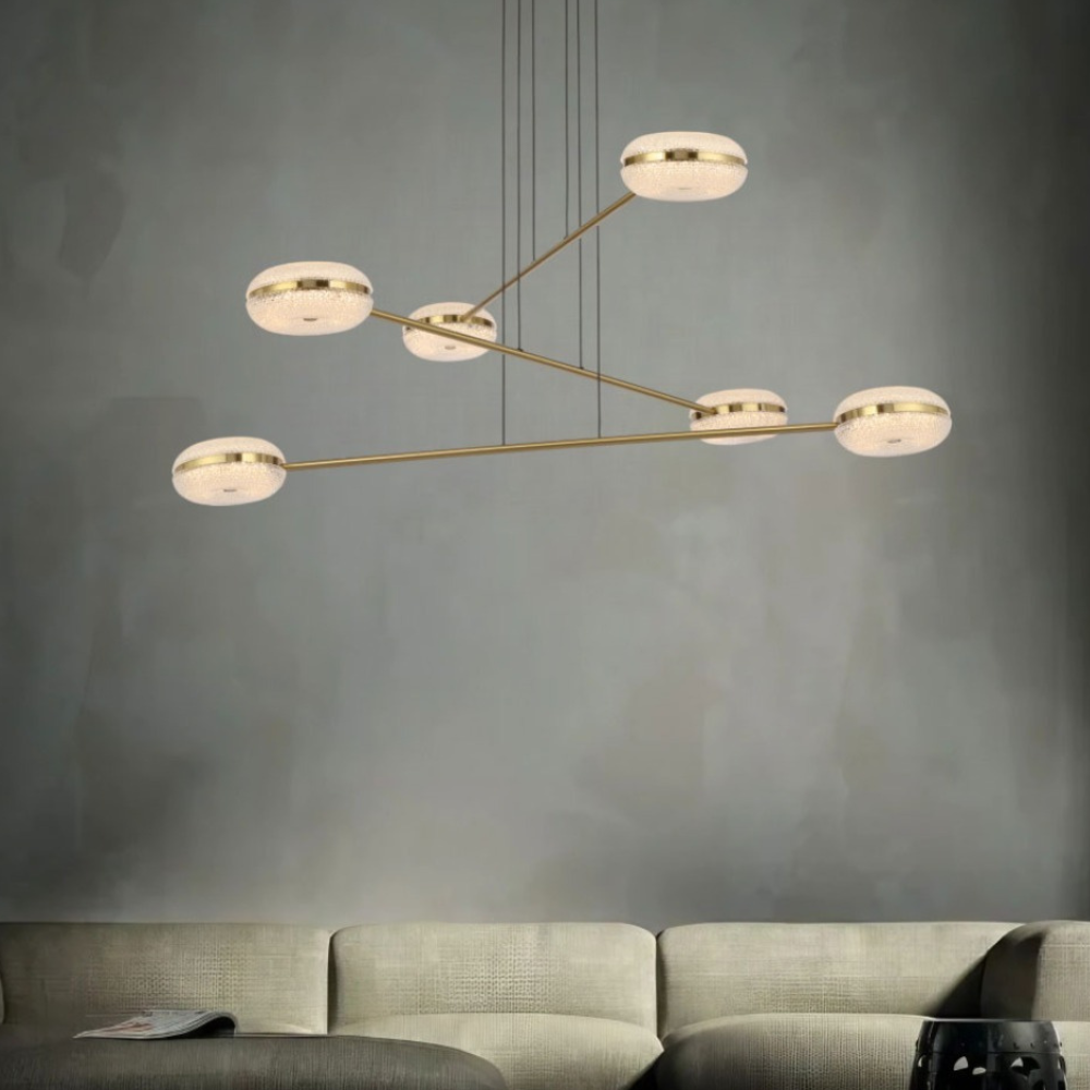 Moderne Deckenleuchte mit Fünf Kreislichtern